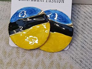 Round Enamel Earrings