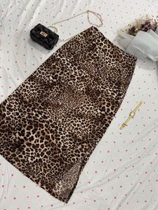 Leopard Print Midi Skirt