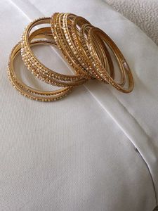 Elegant Set of Golden Bangles