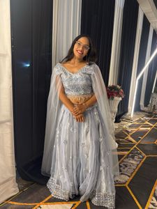 Stunning Light Blue Embellished Lehenga Choli