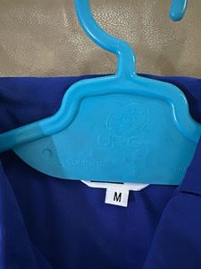 Royal Blue Cropped Collared Shirt