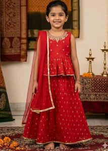 Babyhug Red Girls Lehenga Choli Set