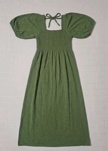 Plain green Midi dress