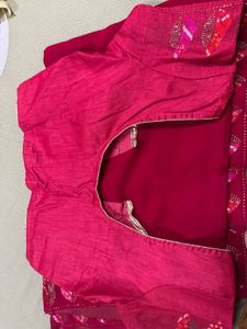 Beautiful maroon saree with blouse