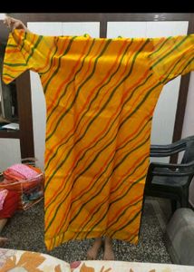 kota doriya Yellow Striped Kurta