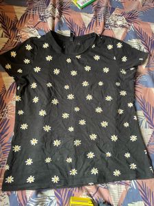 Black top With Cute Flowers