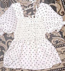 Polka Dot Peplum Top