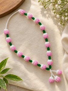 customize Pink & White Beaded Necklace for radha r