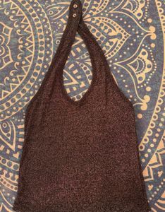Halter Neck Shimmery Top & Skirt Set (Imported)