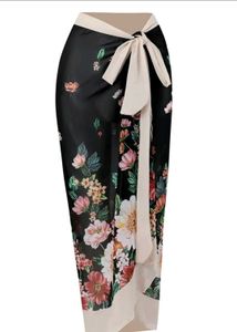 Black Floral Tie Up Swimwear Set