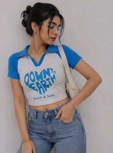 Cute Blue & White "Down to Earth" T-Shirt