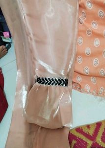 Imported Elegant Peach Dress with Robe