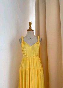 Vibrant Yellow Tiered Maxi Dress