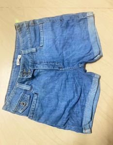 Denim Roll-Cuff Shorts