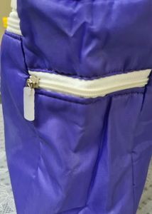 Purple and white synthetic Tote Bag