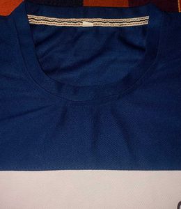 Calvin Klein Navy &amp; White Striped T-Shirt