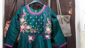 Embroidered Teal gown