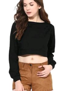 Girls Black Crop Top