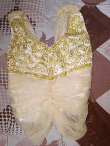 Cream Lace Tiered Maxi Skirt and blouse
