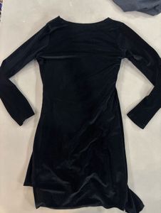 Black Velvet Wrap Dress
