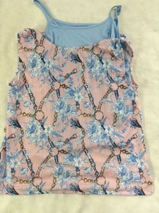 Chic Pink Floral Chain Print Top