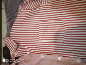 Color Block Striped Button-Up Shirt