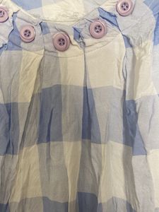 Blue &amp; White Checkered Kurta
