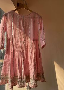 Elegant Pink Embroidered Anarkali Dress