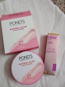 Ponds Natural Glow Face Powder +lakme 9 To 5 Cc Cream( Beige)