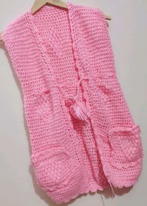 Pink💕Winter Shrug For Baby Girl 6-8 Year, 30 Bust