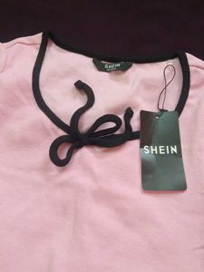 Pink Bow Ribbed Top