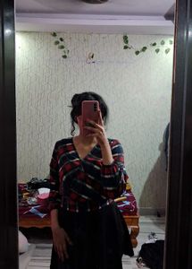 Vintage Plaid Wrap Top ❤️💙