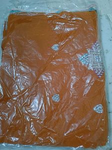 Elegant Orange Embellished Saree