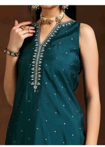 Elegant Teal Kurta Palazzo Set