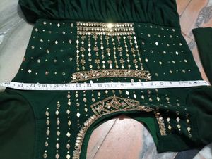dark green kurti with lehga