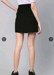 SASSAFRAS Black A-Line Mini Skirt