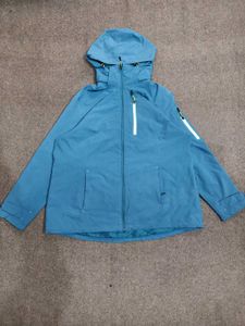 Blue Hooded Outdoor Jacket