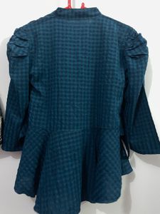 Stylish Teal Checkered Kurta