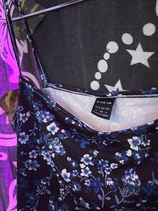 Blue Floral Crop Top