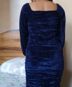 Blue Velvet Mini Dress