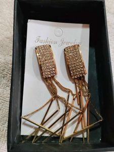 Elegant Gold Tassel Earrings