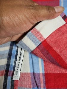 Men's Red Plaid Long Sleeve Shirt