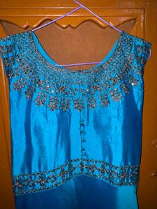 Stunning Blue Embellished Ethnic Gown
