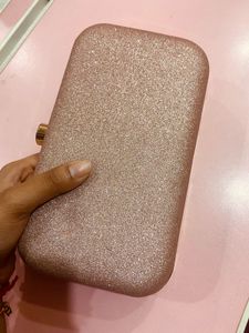 Sparkly Rose Gold Clutch Bag