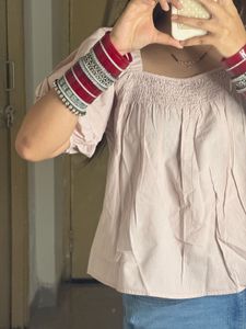 Chic Puff Sleeve Smocked Top