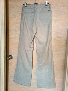 Wide Leg Checked Formal Trousers