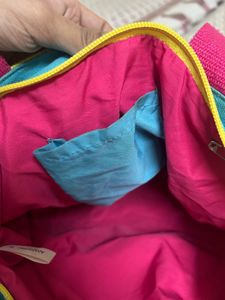 Fastrack Pink &amp; Yellow Canvas Tote Bag