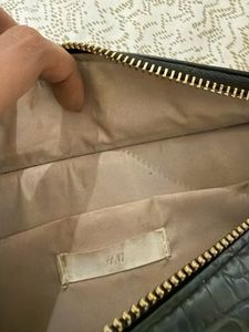 Chic Black Croc Embossed Waist Bag