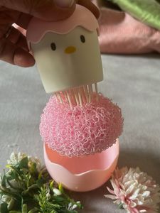 Pink Cute Chick Egg Scrub Brush