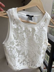 Forever 21 White Lace Crop Top